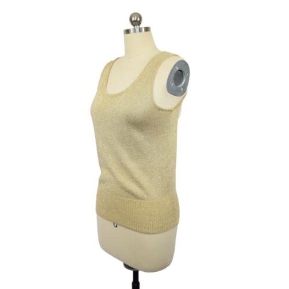 Christine Phillipe Gold Knit Cami Top Medium - Picture 3 of 7